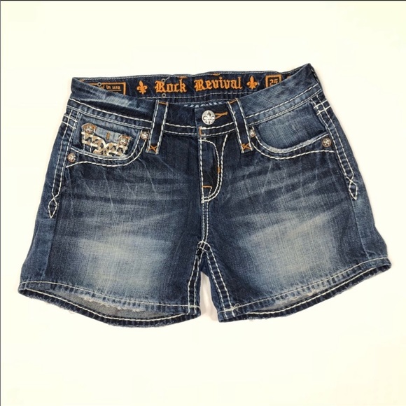Rock Revival Jeans Short Fleur Denim Size 25 New